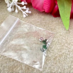Green Jewel Stud Earrings